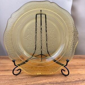 Federal Glass Patrician Spoke Amber Yellow Depression Glass 9 inch Dinner Plate